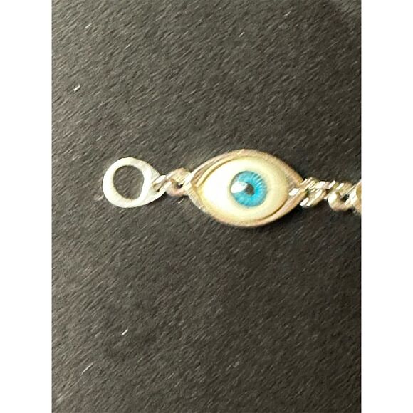 Halloween Evil Eye Beaded Bracelet Multicolor Glow in the Dark 7.5" - Picture 5 of 7